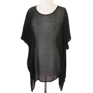 BIYA printed sheer silk chiffon tunic top sz S JOHNNY WAS